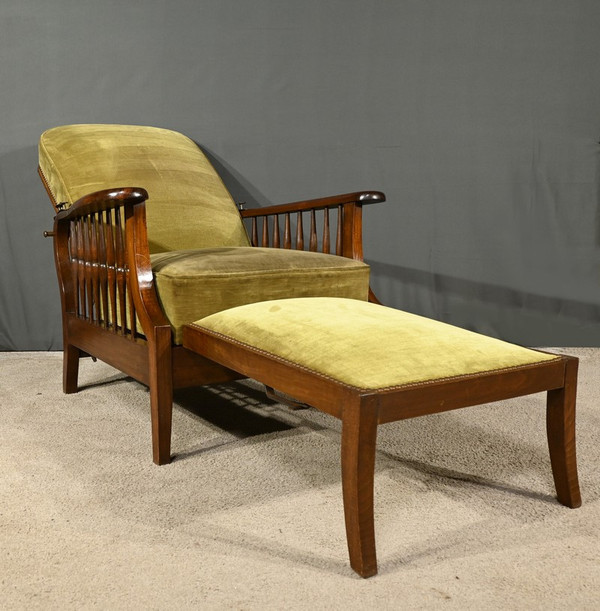 Fauteuil Morris en Hêtre, Art & Craft, Angleterre – 1920