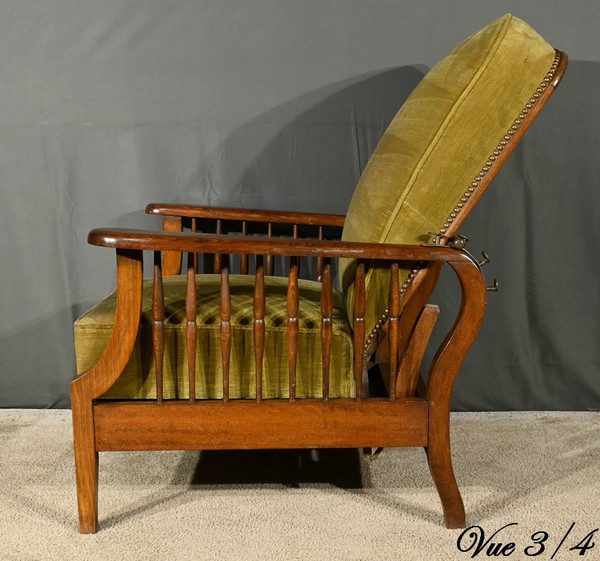 Fauteuil Morris en Hêtre, Art & Craft, Angleterre – 1920