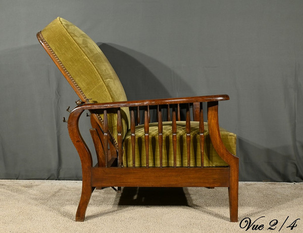 Fauteuil Morris en Hêtre, Art & Craft, Angleterre – 1920