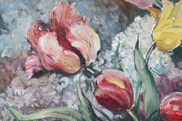 Paul Theodore SCHWARZ 1907/1993, Großes Stillleben von 1949, Blumensträuße