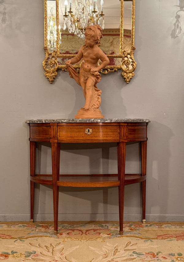 Louis XVI period half-moon console About 1780