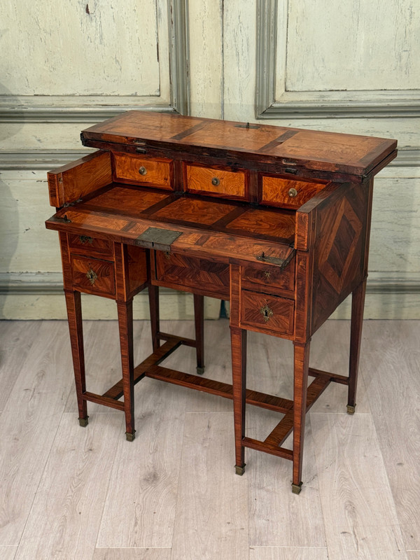 Mazarin De Changeur desk in 18th century marquetry