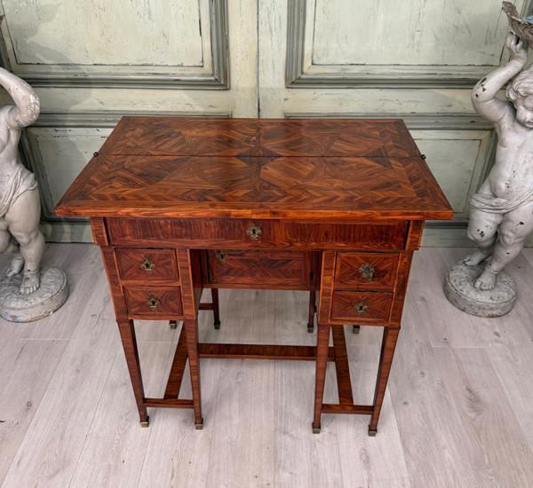 Mazarin De Changeur desk in 18th century marquetry