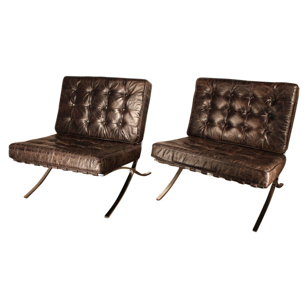  Pair of Barcelona armchairs