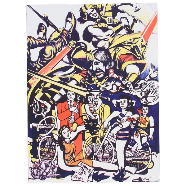 ERRO lithograph, signed in pencil by the artist and no. 97 / 100, a tribute to Fernand Léger.