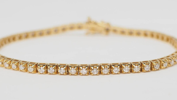 River bracelet in yellow gold and diamonds 1.50ct