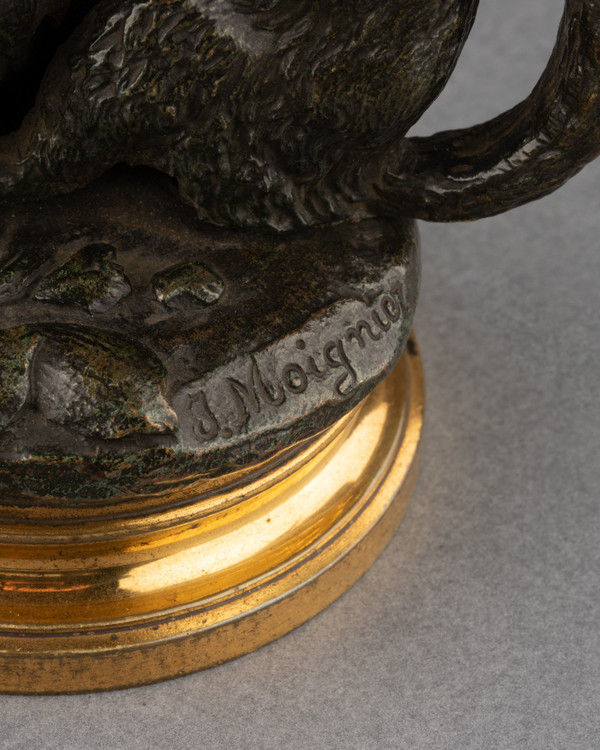 Bronze Tobacco Pot Signed Jules Moigniez (1835 - 1894)