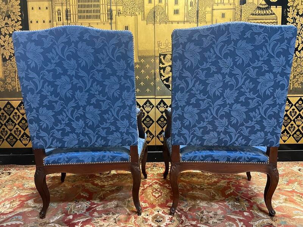 Pair of Louis XV cabriolet armchairs - Regency