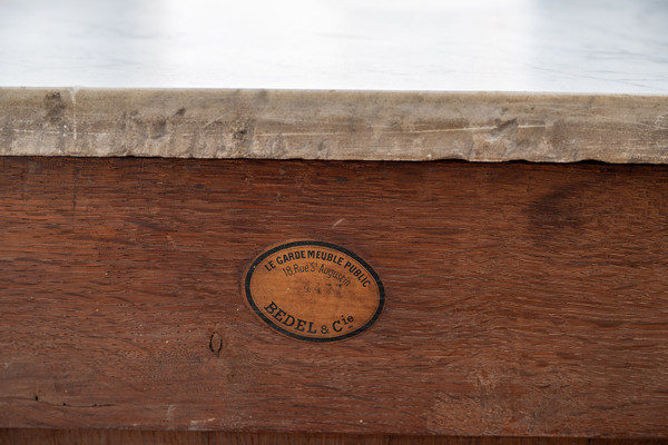 Antique French Charles X chest of drawers, 19th century.