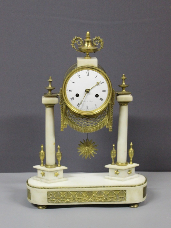 Louis XVI Marble And Bronze Clock Circa 1800