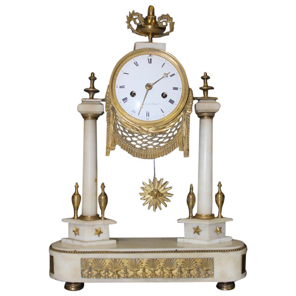 Louis XVI Marble And Bronze Clock Circa 1800