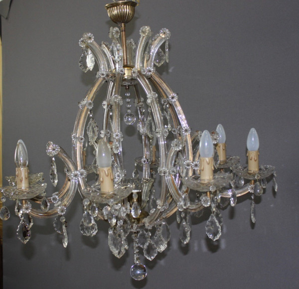 Murano eight-light chandelier About 1950