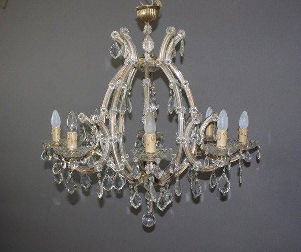 Murano eight-light chandelier About 1950