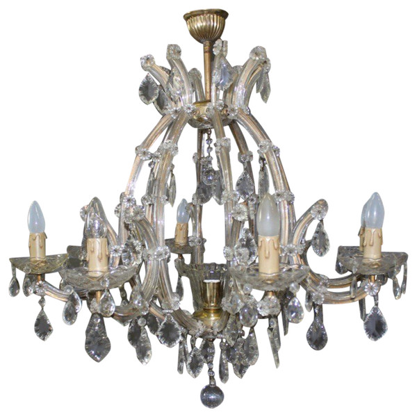 Murano eight-light chandelier About 1950