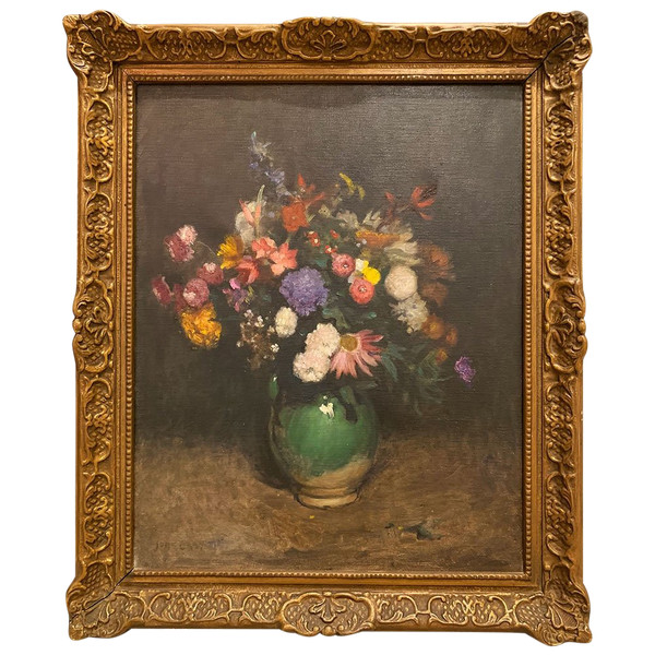 Bouquet de fleurs, daté de 1940, Ecole Anglaise