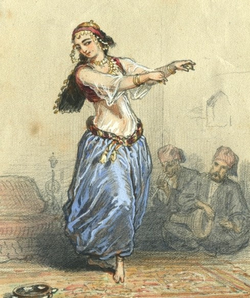 Henri DE MONTAUT (1825-1890) Oriental dancer - Early Orientalist drawing