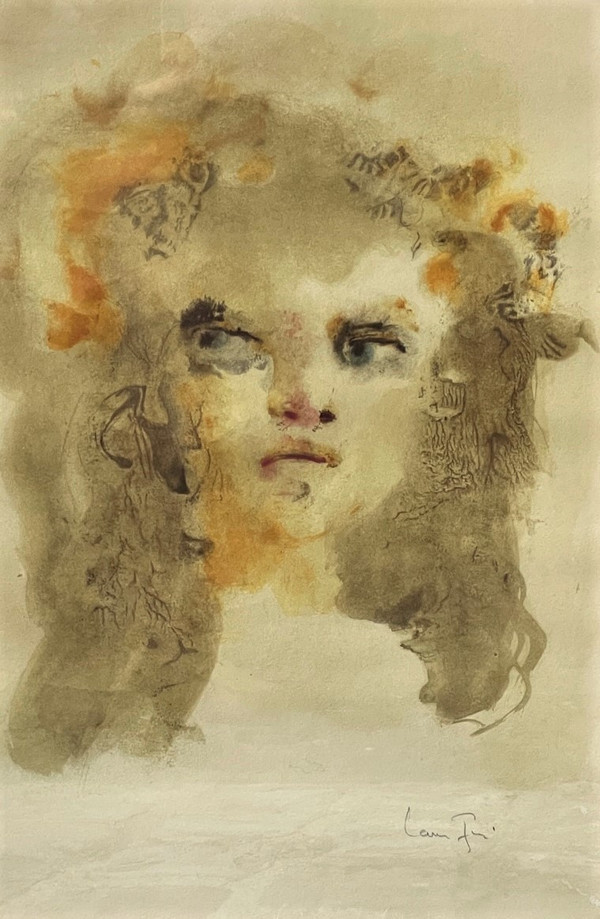 Leonor FINI : visage, lithographie signée et numérotée