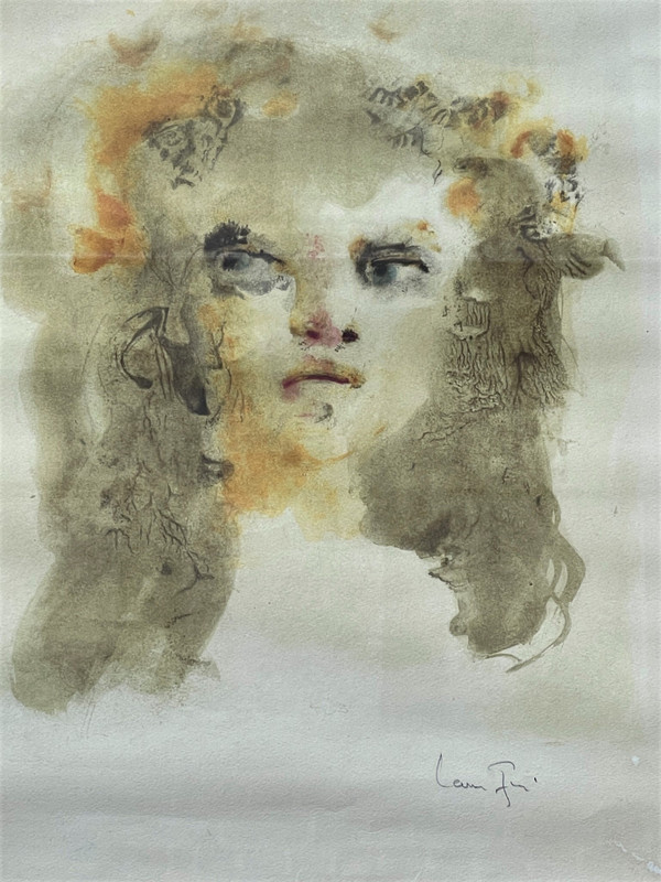 Leonor FINI : visage, lithographie signée et numérotée