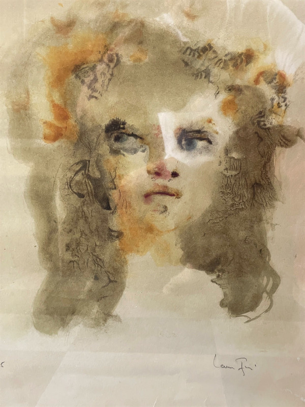 Leonor FINI : visage, lithographie signée et numérotée