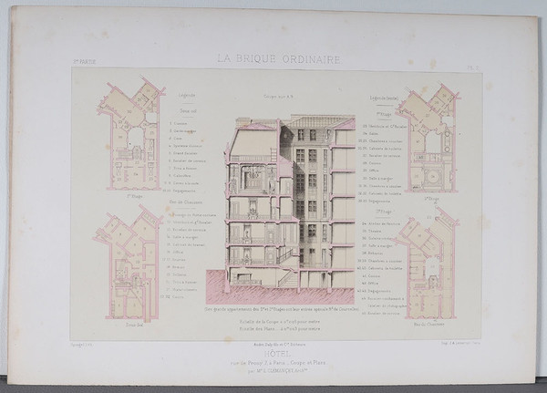 Architecture, Set of 3 silkscreen prints, 32x45cm, early 20th century