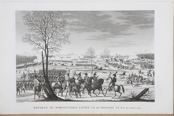 Set of 4 engravings from the early 19th century, Napoleon Bonaparte, 33x45cm, the great battles