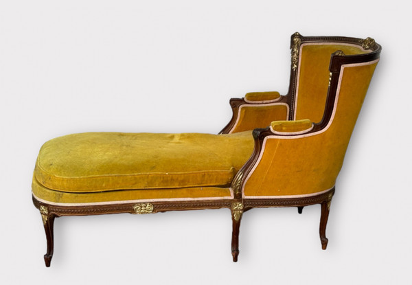 Louis XVI Style Bench - Chaise Longue - Daybed in Mahogany from the Napoleon III Period