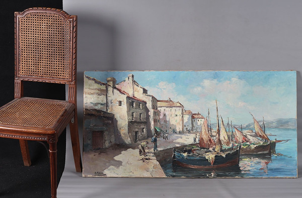 Martigues, 120 cm, Marcel MASSON (Antoine BLANCHARD) 1910/1988, Côte d’Azur, Französische Schule