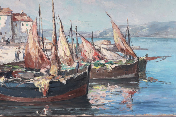 Martigues, 120 cm, Marcel MASSON (Antoine BLANCHARD) 1910/1988, Côte d’Azur, Französische Schule