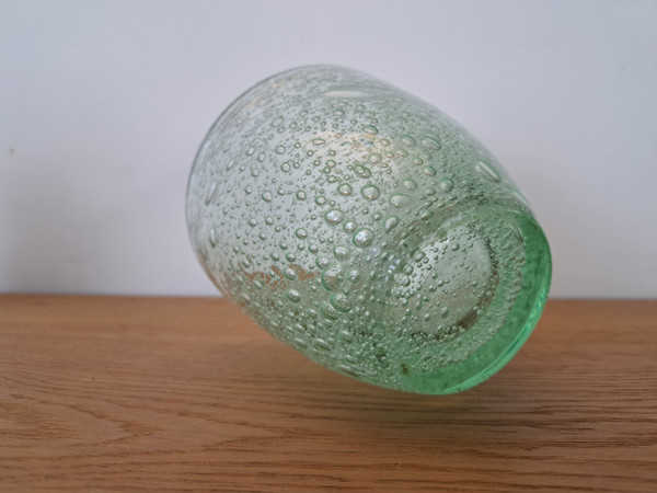 Daum, Nancy, Vase, grünes Blasenkristall, um 1950.