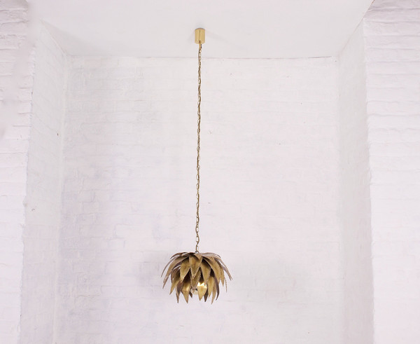 Agave brass pendant light Maison Jansen