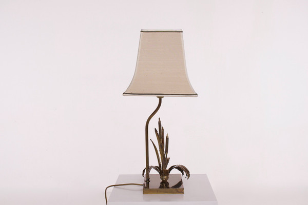 Brass reed lamp by Maison Jansen