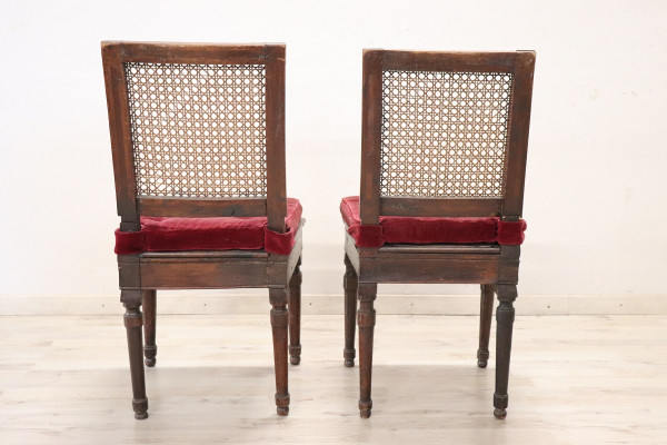 Walnut and Vienna Straw Sofa with Chairs,18th Century