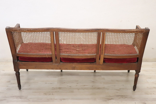 Walnut and Vienna Straw Sofa with Chairs,18th Century