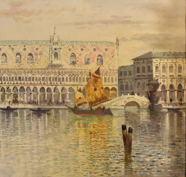 Venice With St. Mark's Square And The Doge's Palace, Maximilian Heilmaier (1869 - 1923) Signed