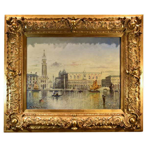 Venice With St. Mark's Square And The Doge's Palace, Maximilian Heilmaier (1869 - 1923) Signed