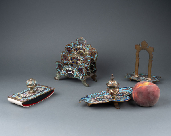 Cloisonné Enamel Desk Set, 19th Century