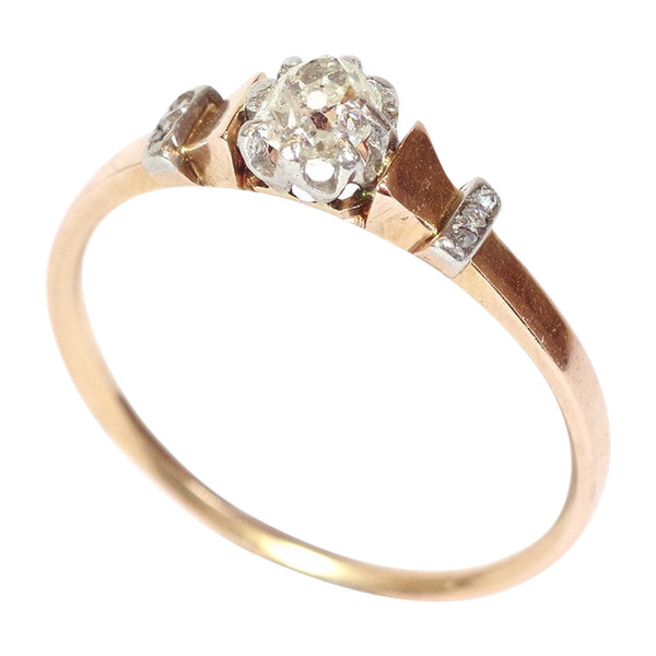 Solitär-Diamantring 0,25 ct aus 18 Karat Roségold und Platin, Hochzeit, Verlobung