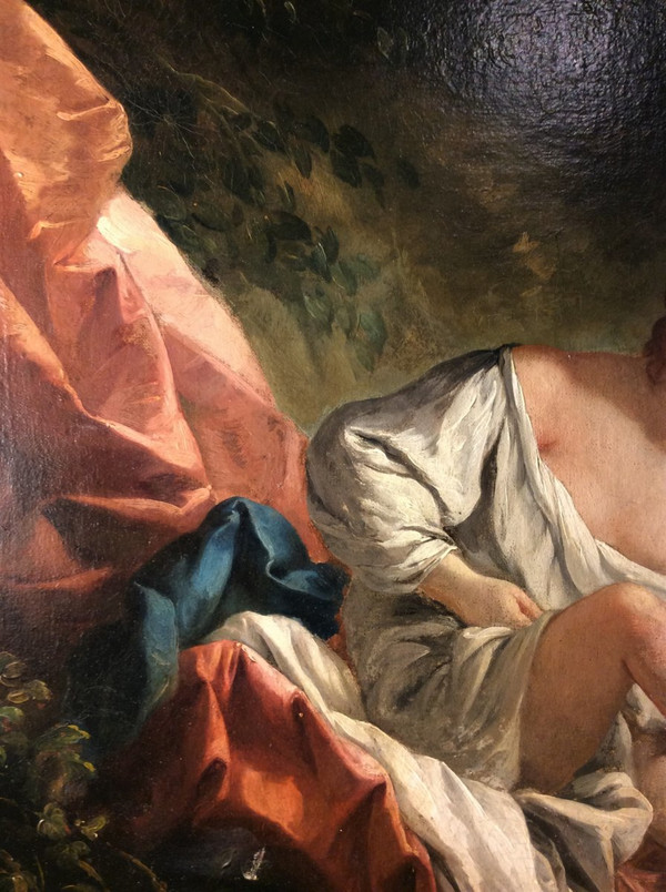 Sconto 25% fino al 30.11 - Dopo François BOUCHER - La Surprise - Olio su tela - XIX secolo