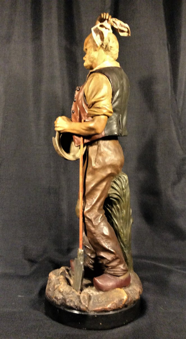 25% discount until 11/30 - Joseph Le GULUCHE - Polychromed Terracotta - 19th century