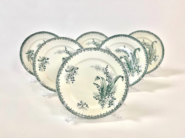 Service de Table "Muguet" - Manufacture Saint Amandinoise - 18 assiettes, Début XXᵉ Siècle