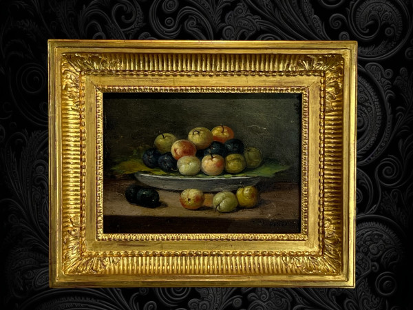 QUADRO / QUADRO / OLIO SU TAVOLA FIRMATO “PEREZ” NATURA MORTA CON FRUTTA