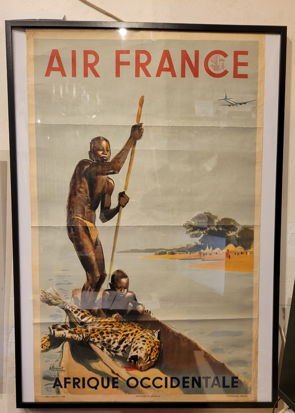 BRENET - Original Air France West Africa Poster