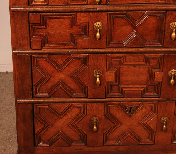 17th Century Jacobean Oak Chest Of Drawers