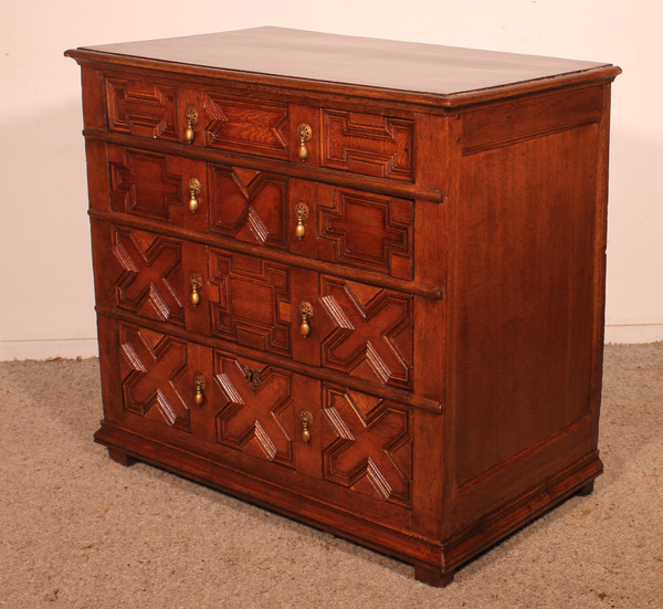 17th Century Jacobean Oak Chest Of Drawers