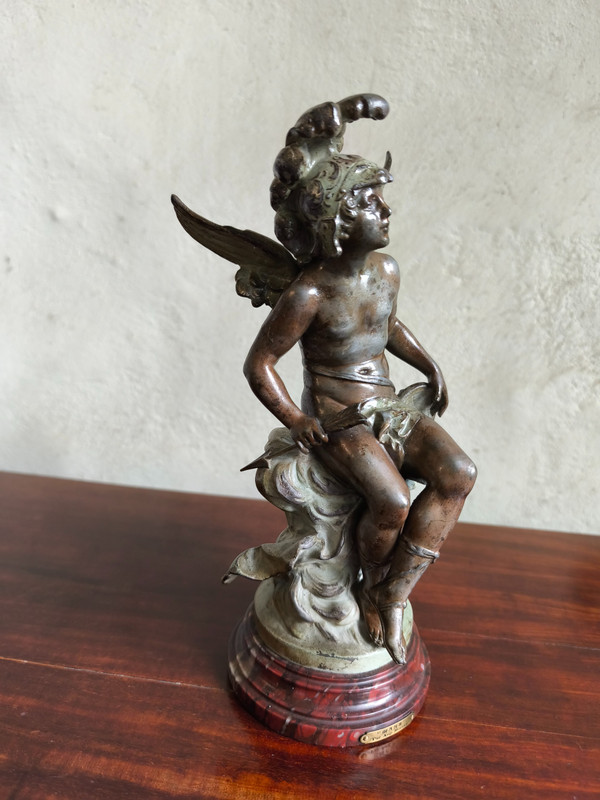 "Mars", cast iron statuette signed Auguste Moreau