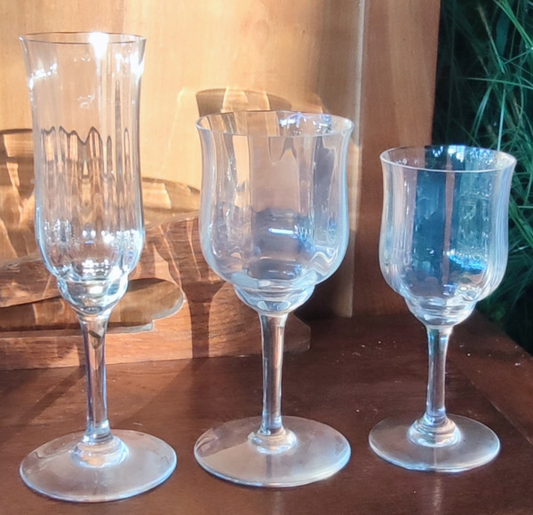 Service verres carafe seau cristal de Baccarat  Modèle Capri 20 Pièces 