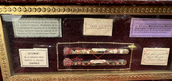 Reliquary Box with Three Ampoules - Early 20th Century