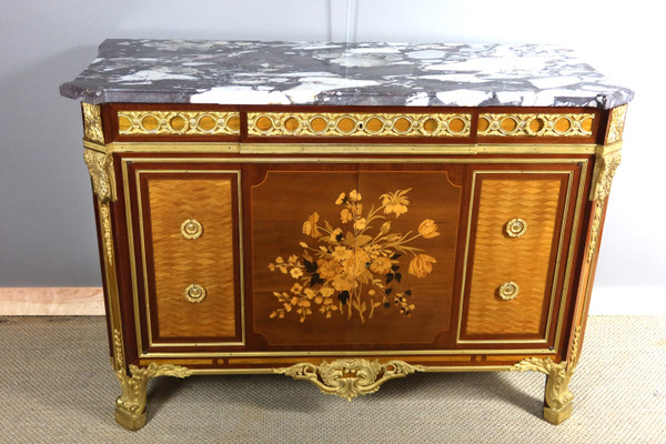 Louis XV-Louis XVI Transition style marquetry buffet