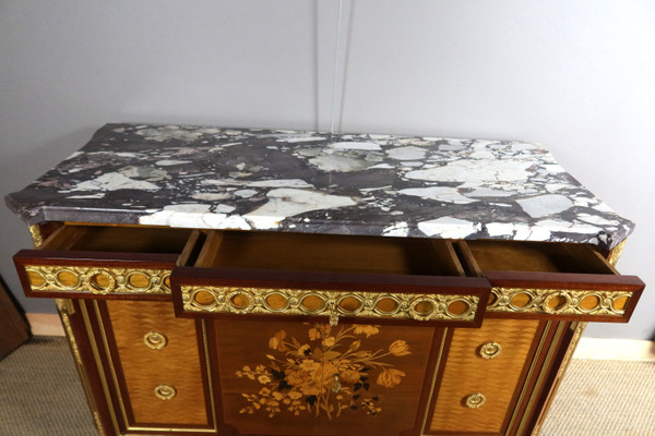 Louis XV-Louis XVI Transition style marquetry buffet