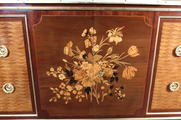 Louis XV-Louis XVI Transition style marquetry buffet